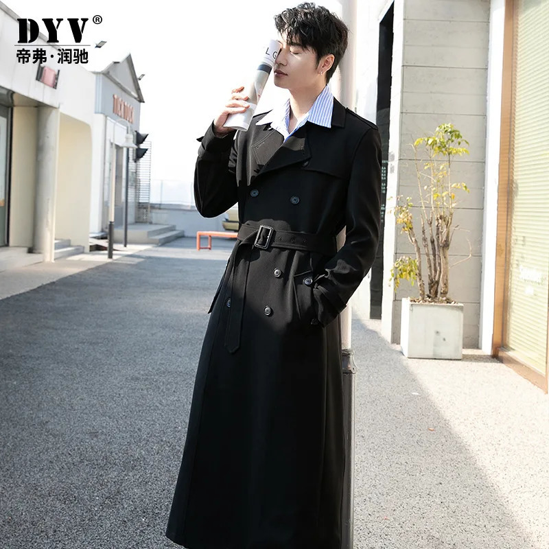 Mens Long Jacket Autumn Trench Coat Daily Smart Casual British Style Double Breasted y Turndown Collar Outwear 260302