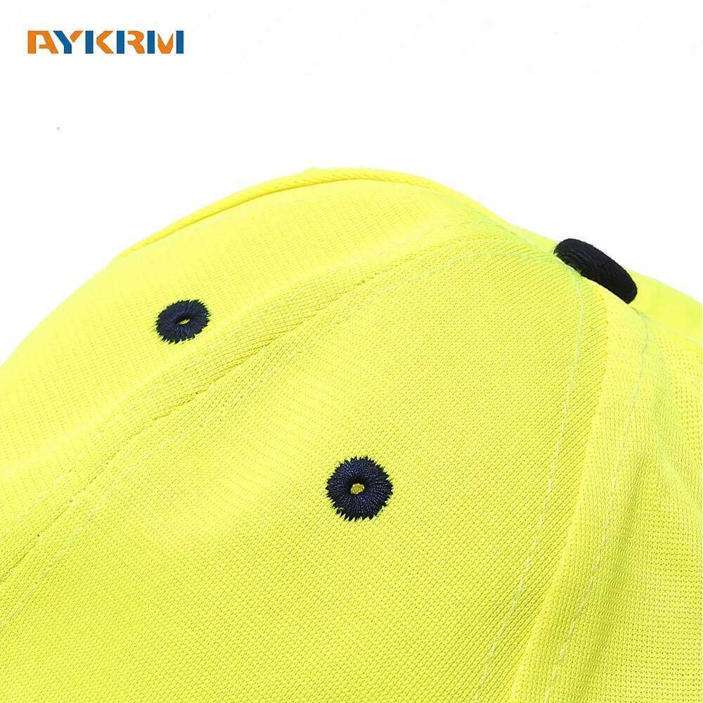 Men Women LIME REFLECTIVE Baseball Caps High Visibility SAFETY Hats for Work Night Outdoor Riding Running Outgoing Y260304