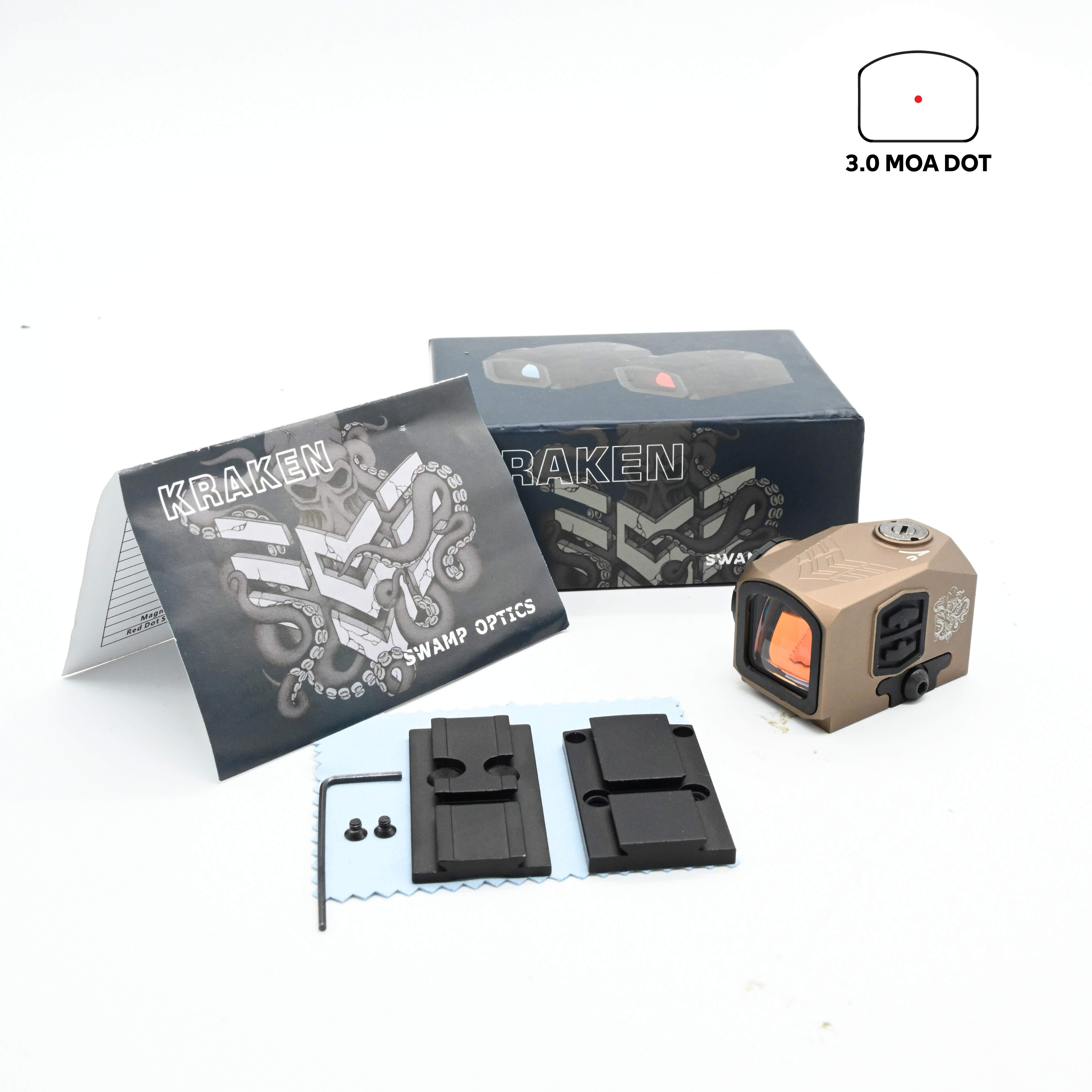 KRAKEN 3MOA RED DOT SIGHT Closed Emitter RMR and MOS Basic Mount Shack Awake