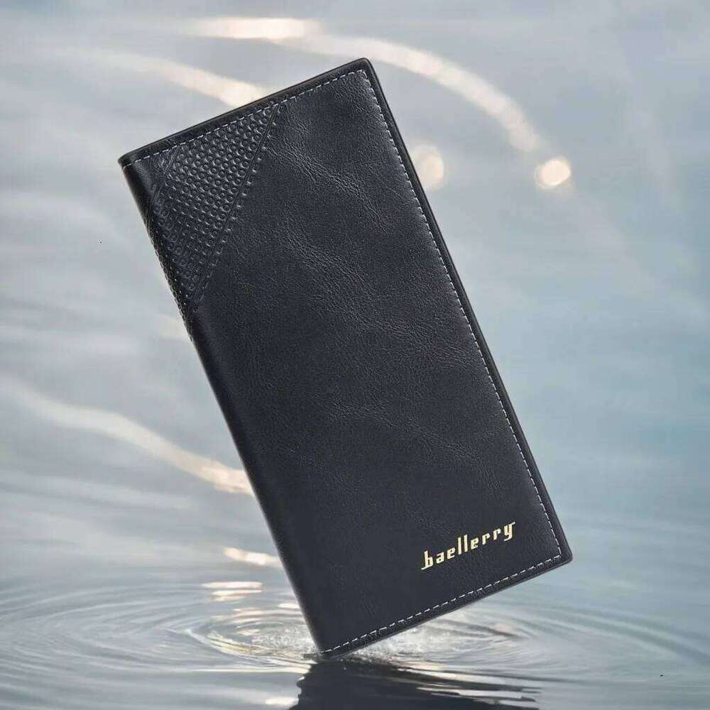 Anti-Theft Suit Wallet, Men's Long RFID Protected PU Leather with 15 Slots Business Essential C260304