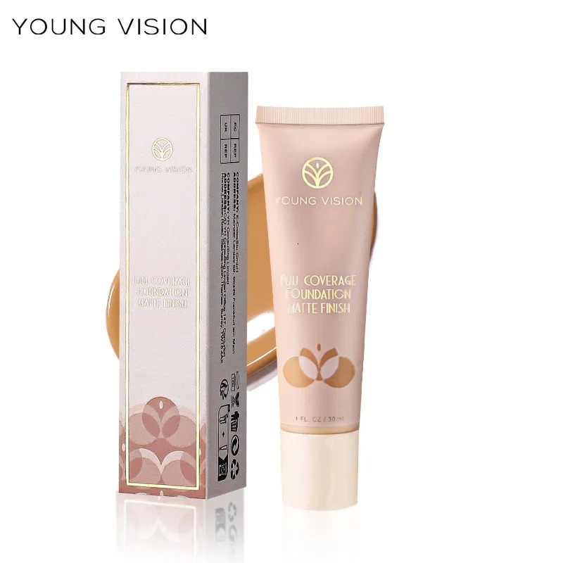 Matte Liquid Foundation Professional Base Makeup Waterproof Face Concealer Foundation Cream LongWear Full Coverage Cosmetics 260305