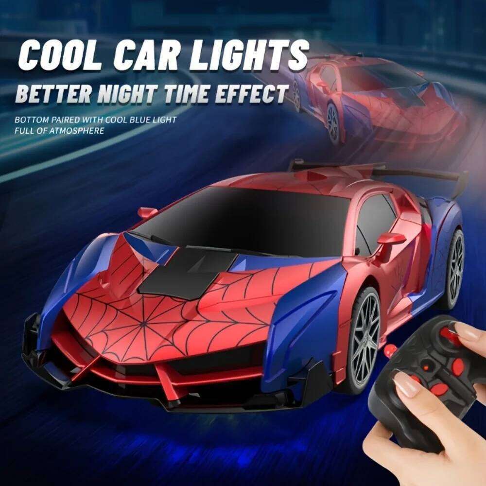 1:18 RC Transforming Car Robot Toy, LED Lights, 2.4GHz Drift Racing Vehicle, One-Button Transform, Rechargeable, 360 Rotation Z260304