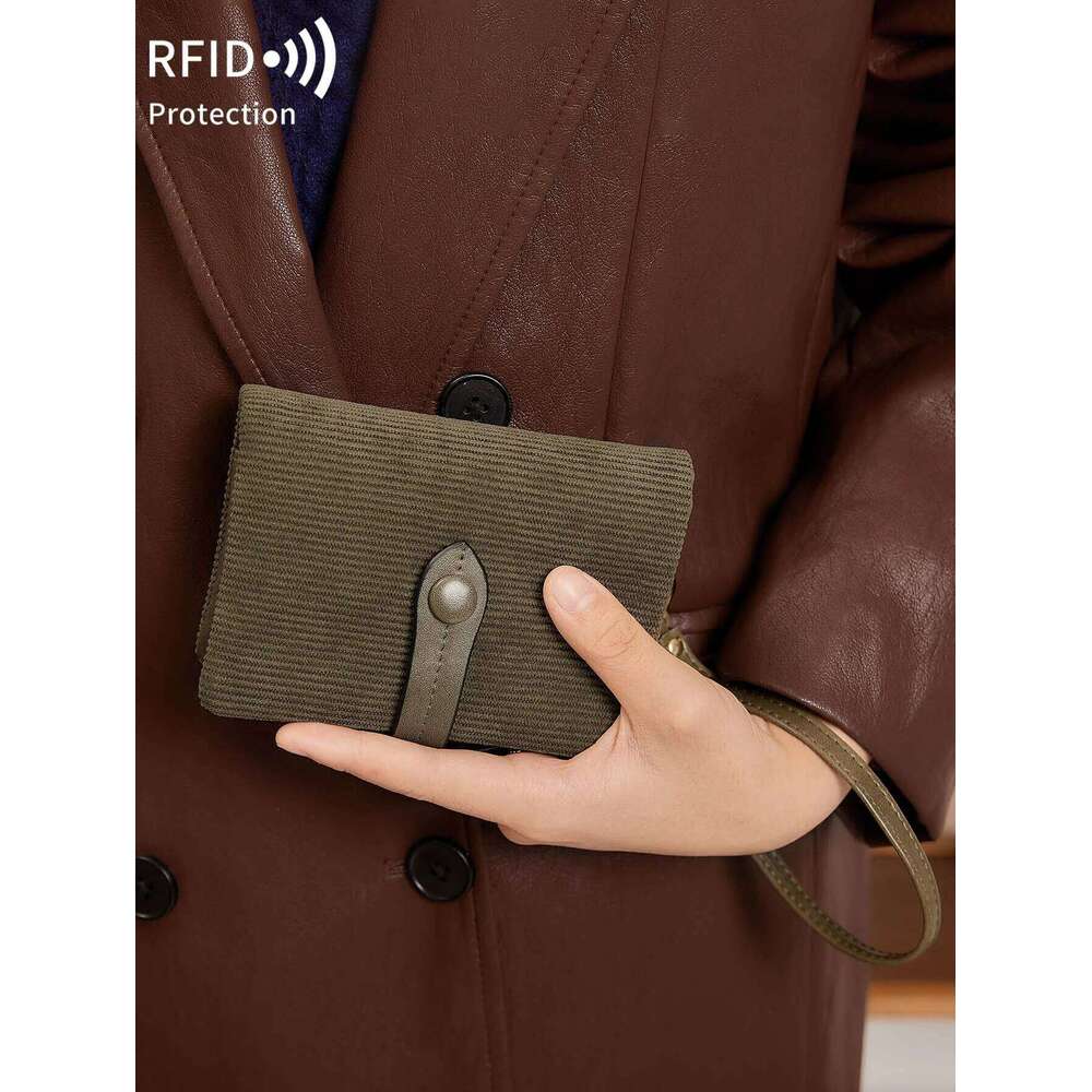MIYIN Small Bifold Leather Wallet RFID Blocking Women's Wristlet with Card Holder ID Window Coin Purse Zipper Clutch C260304
