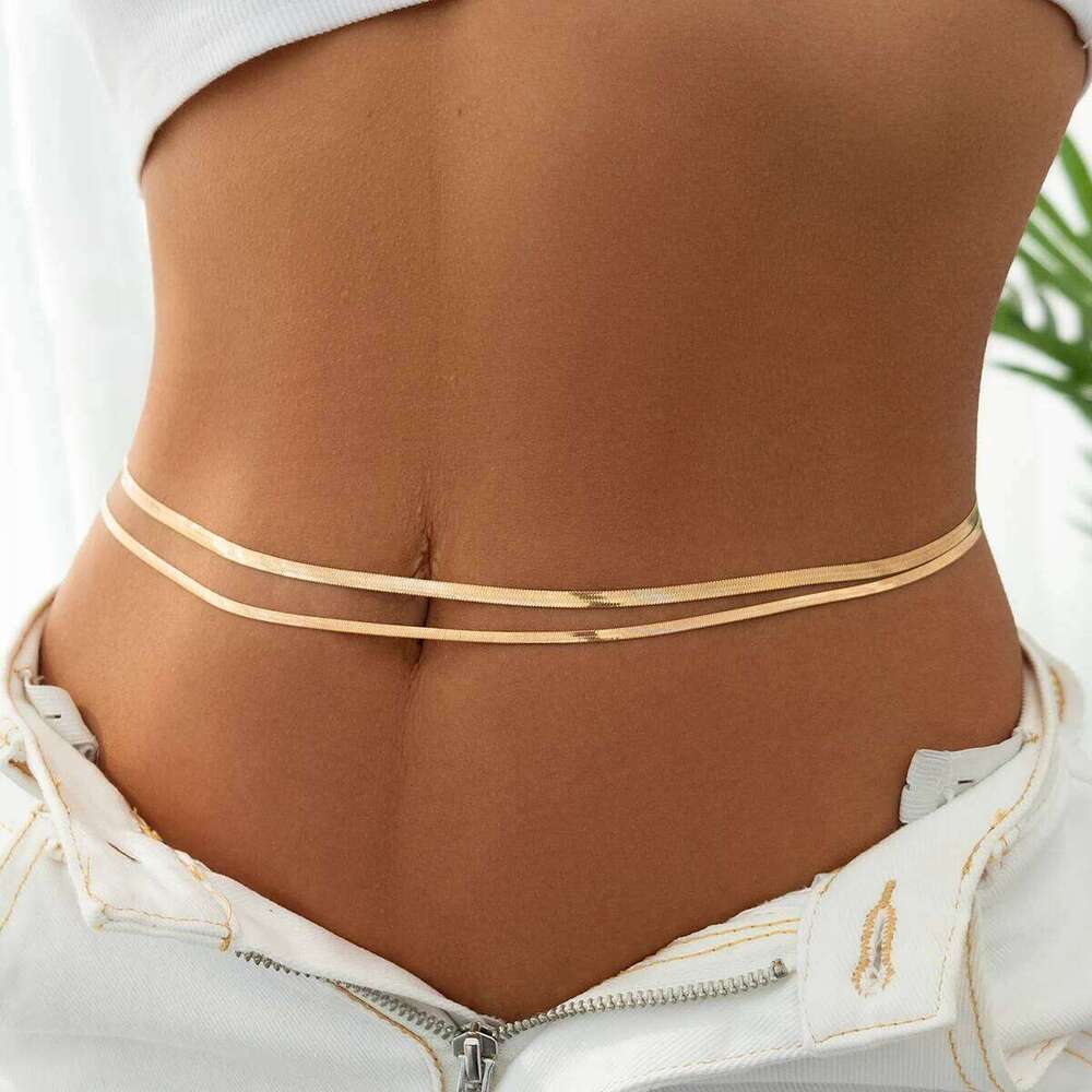 Ingemark Sexy Flat Snake Waist Belly Belt for Women Summer Beach Bikinis Simple Body Chain Festival Jewelry Accessories S260304
