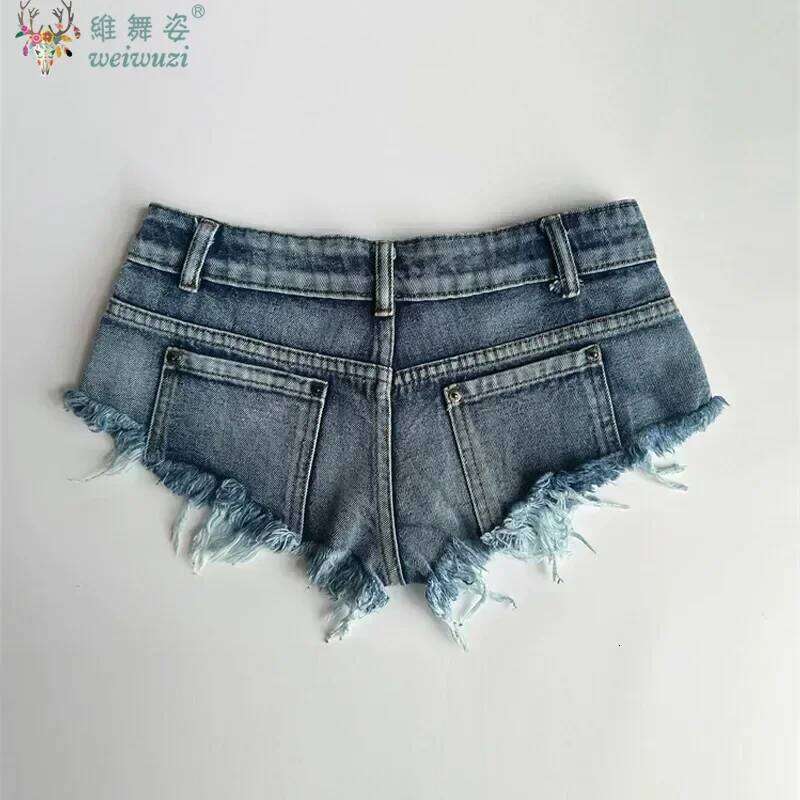 New Women's JEANS Spicy Girl Sexy Y2k Blue Low Rise Denim Beach Party Hot Pants Nightclub DJ Pole Dance DS Skinny Shorts XJ260305