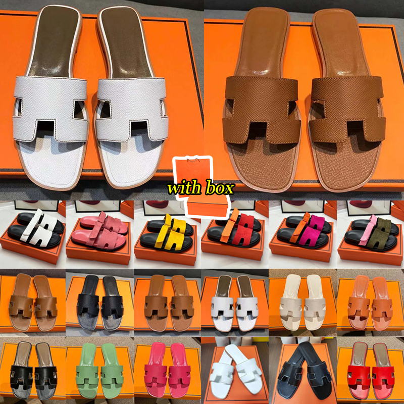 Designer Slides Slippers Indoor Bathroom h Sandals oran chypre Womens Luxury Triple Black White Brown Leather Suede Flat Slide Beach Pool Ladies Outdoor Shoes