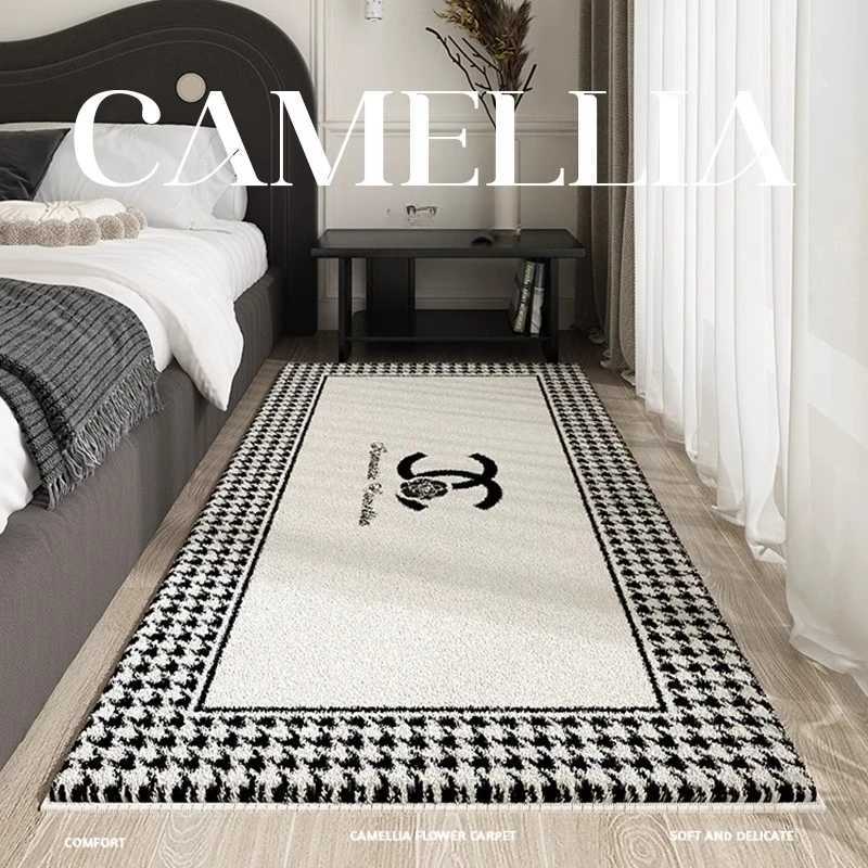 Long Plush Bedside Floor Mat - Thickened Non-Slip Dirt Resistant for Bedroom Living Room StudyT260305