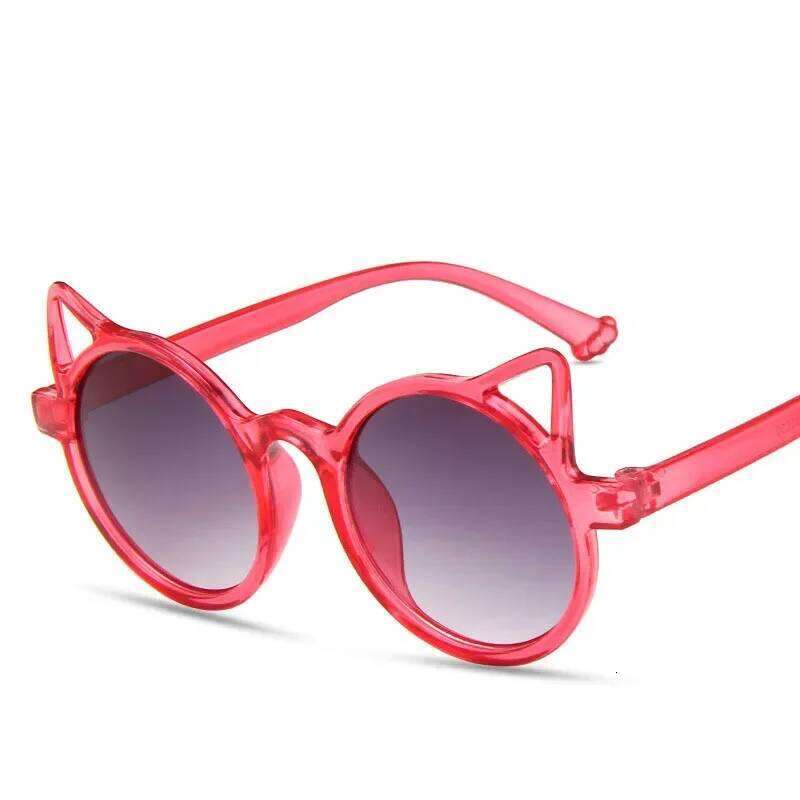Fashion Cateye Children Cat Ear Shaped Brand Lovely Baby Sunglasses Ultraviolet-proof Round Eyeglass for Kid Z260305