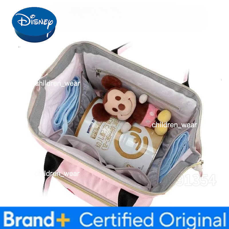 Disney Original New Diaper Bag Backpack Cartoon Cute Baby Diaper Bag Backpack Multifunctional Baby Diaper Bag Large Capacity H260305