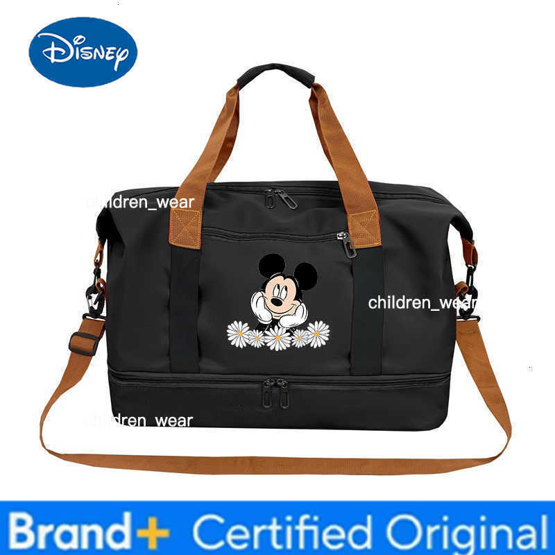 Disney Mickey Travel Bags for Women Large Capacity Mens Sports Bag Waterproof Female Messenger Bag Dry Wet Dropshipping Handbag H260305