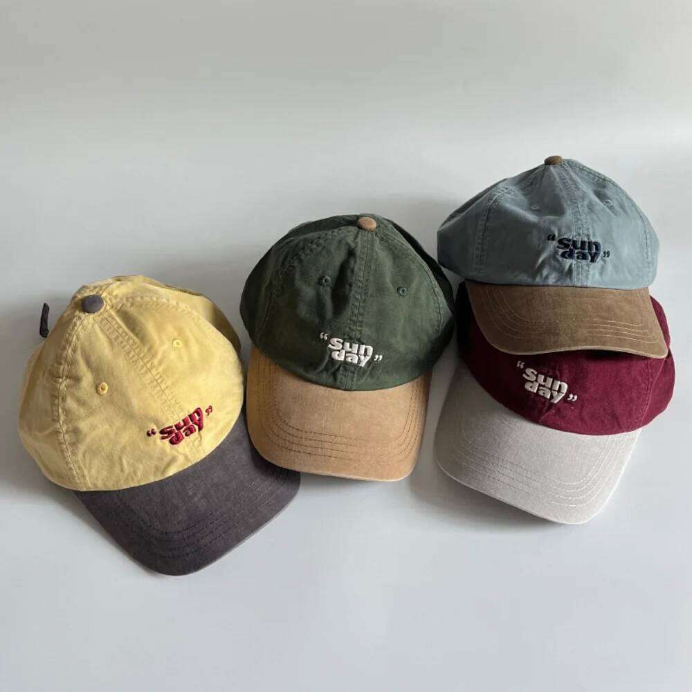 Retro "Sun day" Letter Embroidery Baseball Caps For Men Women Cotton Casual Snapback Cap Spring Summer Outdoor Simple Sun Hat Y260304