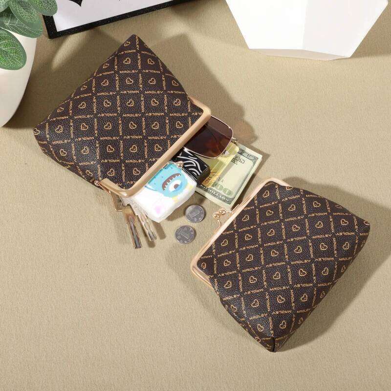 Vintage Women's Short Wallet Buckle Style Purse Coin Pouch Jewelry Bag C260304