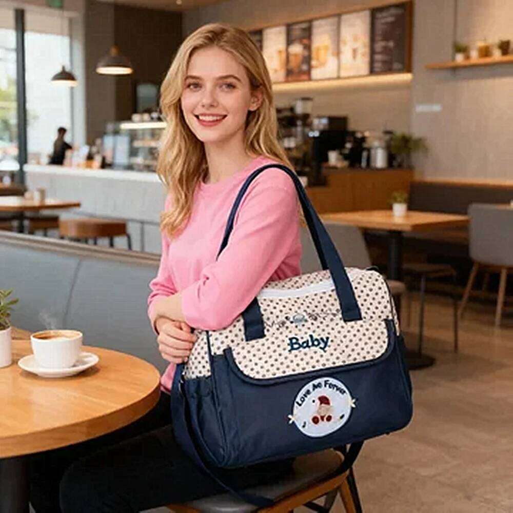 Fashionable printed cartoon multifunctional one shoulder mommy Portable lightweight diagonal diaper bag Z260304