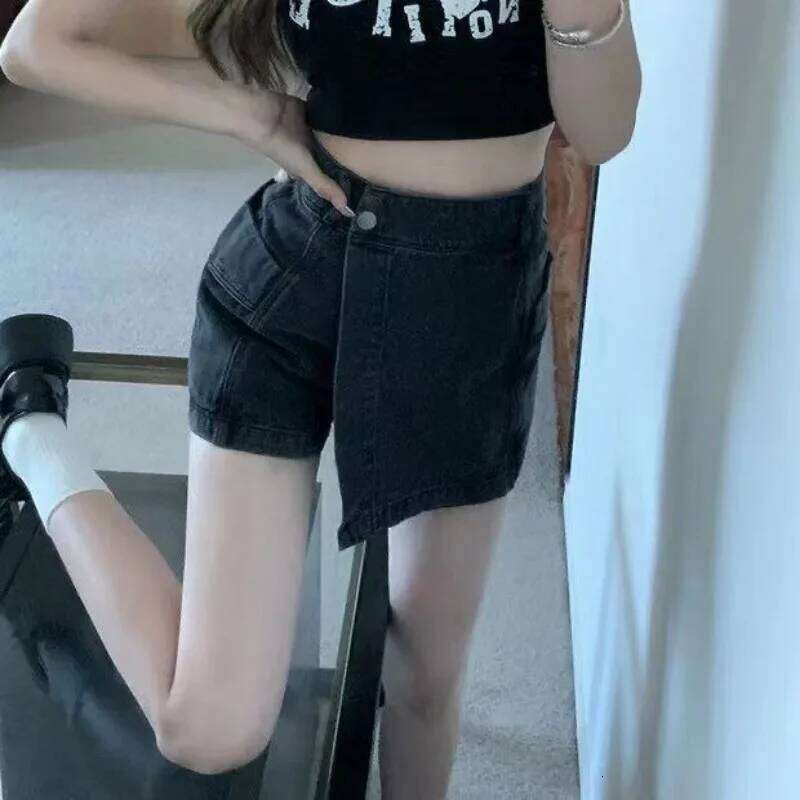 Shorts Women Vintage American Style Fashion All-match Aesthetic Retro Lady Summer Casual Streetwear High Waist Chic Denim Slim XJ260305