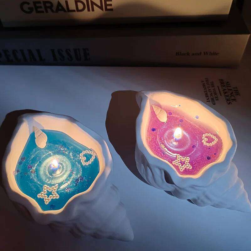 Fragrance Jelly Wax Handmade Gift Box Ambience Souvenir Ocean Wind Conch Aromatherapy Candle Ornament W260304 W260305