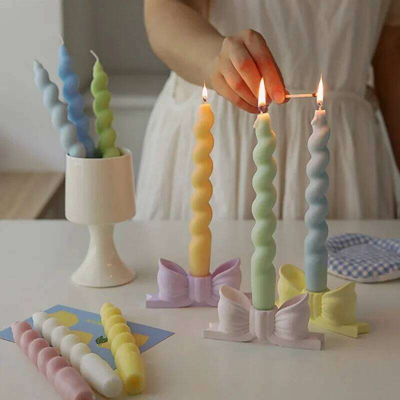 Ins Style Spiral Long Rod Scented Soy Wax Candles for Aromatherapy Wedding Birthday Candle Home Party Decoration W260304 W260305