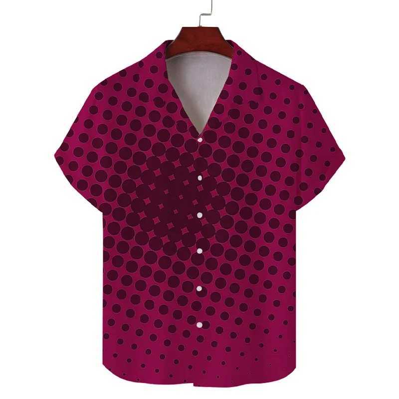 Spring and Summer New Mens Digital Printed Casual Hawaiian Cuban Collar Thin Short Sleeved Shirt for Men M260305