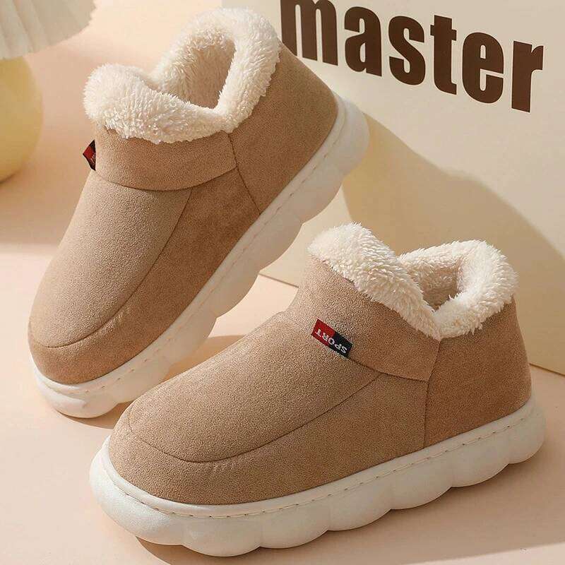 Kidmi Women's Slippers Winter Corduroy Soft Plush Home Cotton for Mens and Womens Warm Anti-slip Shoes