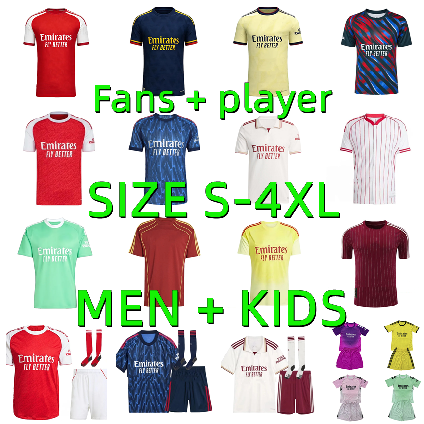 25 26 27 CALAFIORI SAKA Arsenally soccer jerseyS 2026 2027 Arsenaljersey MARTINELLI ODEGAARD RICE RAYA HAVERTZ EZE GYOKERES LEWIS-SKELLY football shirt Men Kids kit
