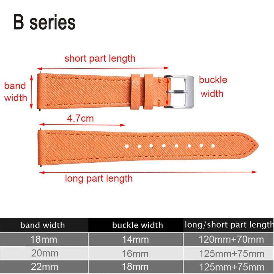 Epsom Strap 18mm 19mm 20mm 22mm Calfskin Leather Watchband Quick Release Watch Band Hand-Made Palm Pattern Wristband Belt H260304