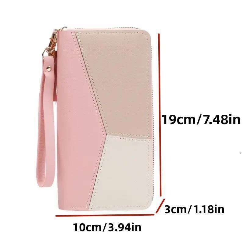 Fashion Zipper Ladies Long Tote Bag Coin Card Holder PU Leather Wallet C260304