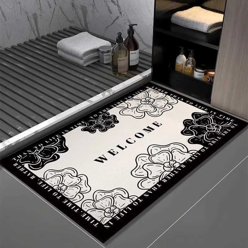 French Style Oval Diatomite Bath Mat Non-Slip Anti-Mold Absorbent Shower Rug Home DecorT260305
