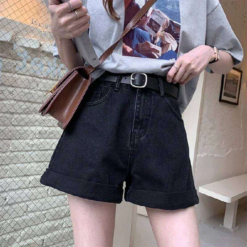 High Waisted Slim Fit Denim Shorts Women Korean Style Blue Cotton A-Line Cowboy Summer Jeans for Girls XJ260305