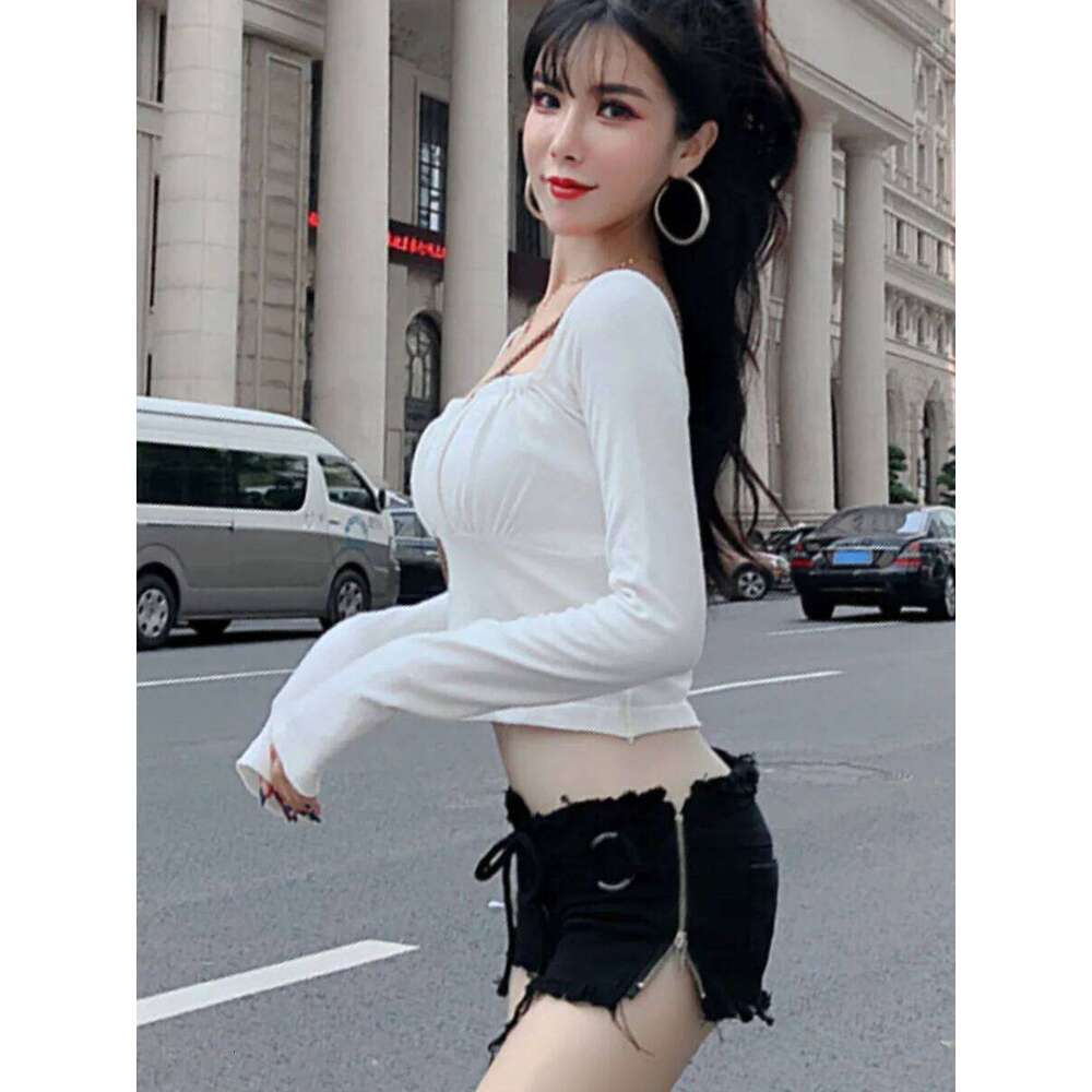 651 New Summer Europe and America Fashion Sexy Hottie Low Waist Ripped Ladies Denim Shorts Zip Up Lace-Up Hot Pants Jeans XJ260305