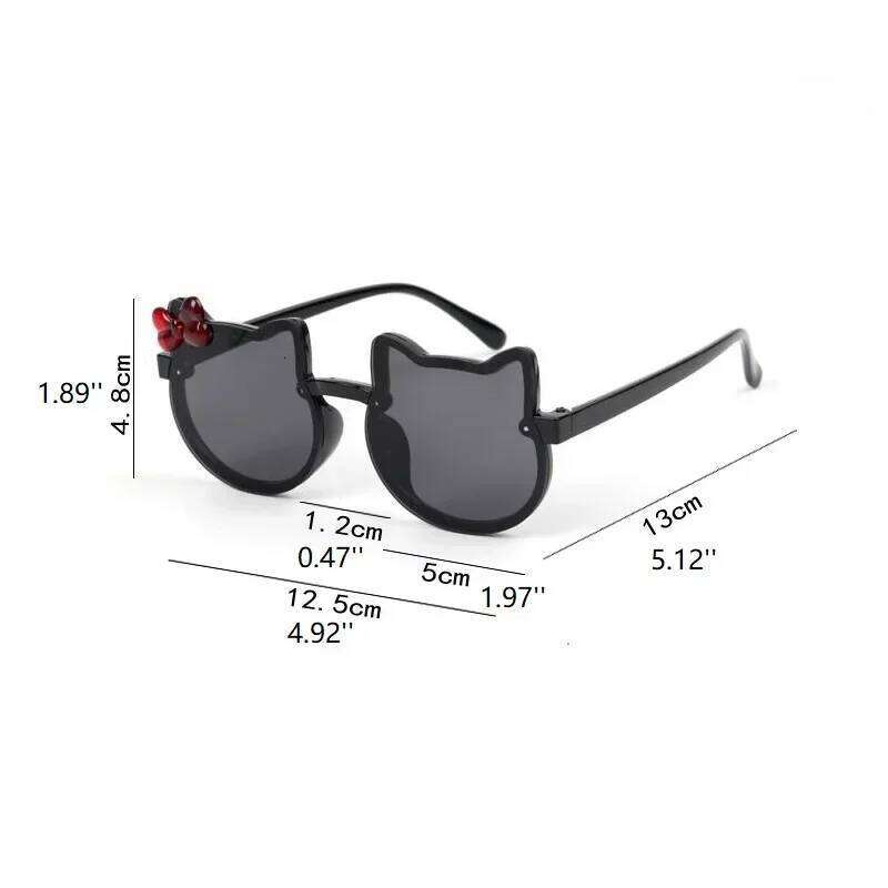 Summer Children Cute Kitty Sunglasses Acrylic Bow Outdoor UV Protection Sun Glasses Baby Girls Classic Kids Boy UV400 Eyewear Z260304