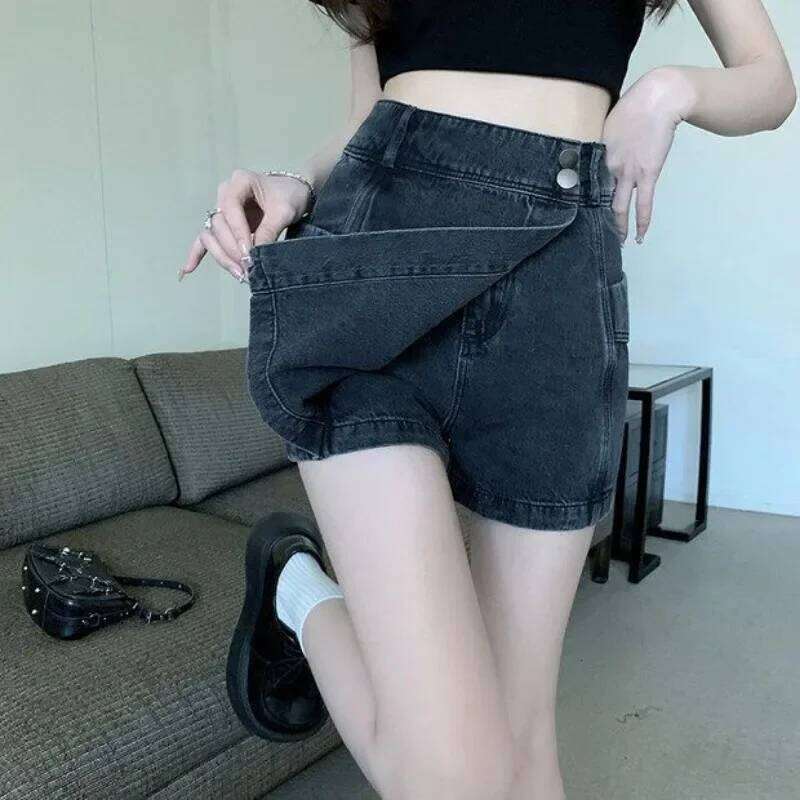 Shorts Women Vintage American Style Fashion All-match Aesthetic Retro Lady Summer Casual Streetwear High Waist Chic Denim Slim XJ260305