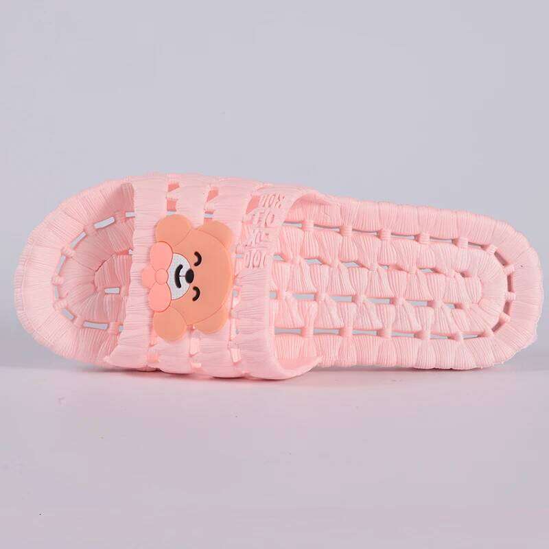 Kidmi Cartoon Bear Bathroom Leakage Summer Non-slip Massage Flat Unisex Injection-molded Shoes Casual Slippers