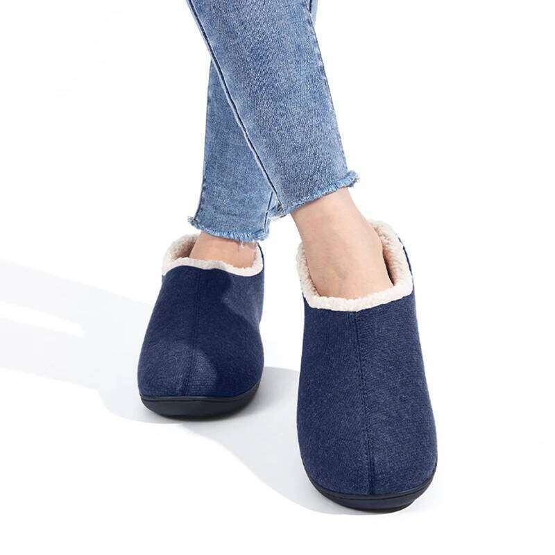 Kidmi Winter Fuzzy Women's Indoor With Memory Foam Casual Ladies House Shoes Non-Slip Rubber Sole Women Cotton Slippers