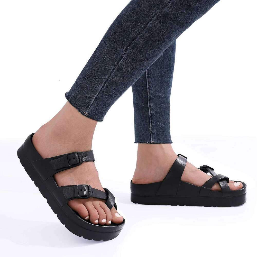 KIDMI Womens Platform with Arch Support Women Sandals Outdoor Light Beach Sandal Woman Comfort Ultra Cushion EVA Slides