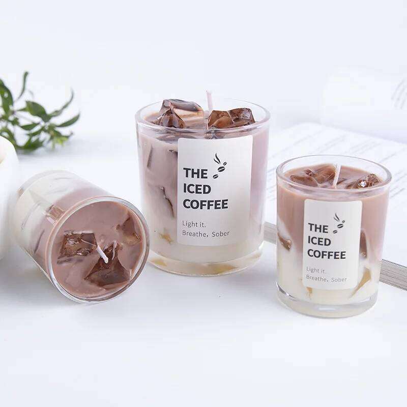 Matcha Party Home Decor, Aromatherapy Gel Candle Fun Ambiance Gift Idea Jelly Wax Coffee Cup Bedroom Smoke W260304 W260305