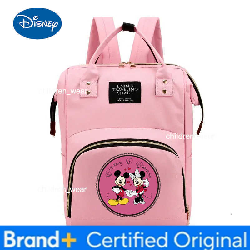 Disney Mickey Minnie Mouse Backpack Stylish Student Large Capacity Waterproof Schoolbag Cute Cartoon Pattern Travel Bag Kid Gift H260305