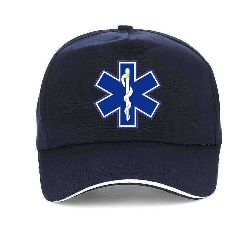 Star of Life Print Hat EMT Paramedic Emergency Medicine Baseball Cap support for those emergency medical profession hats Y260304