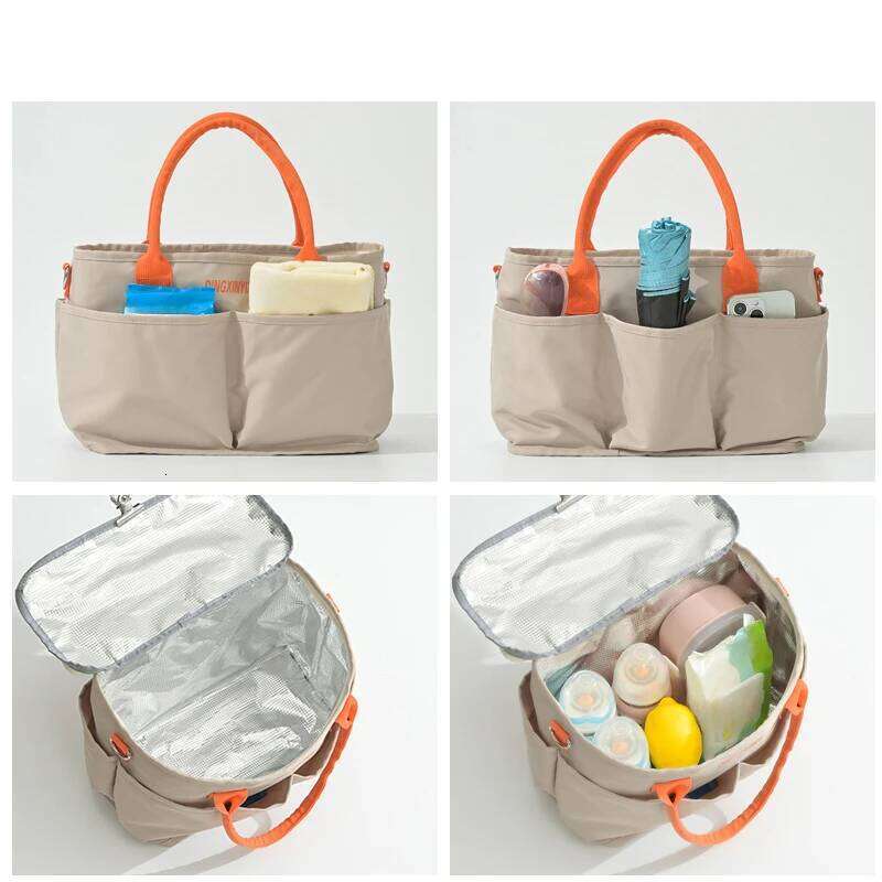Baby stroller storage bag, large capacity multi compartment handbag, used for carrying diapers, toys, snack bottles Z260304