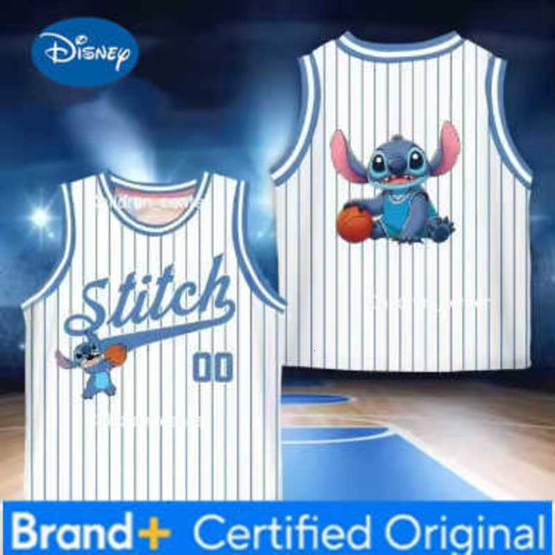 Disney Basketball Stitch T-shirt for children - Quick-drying and breathable backless T-shirt - Suitable for both men and women - Outdoor wear H260305