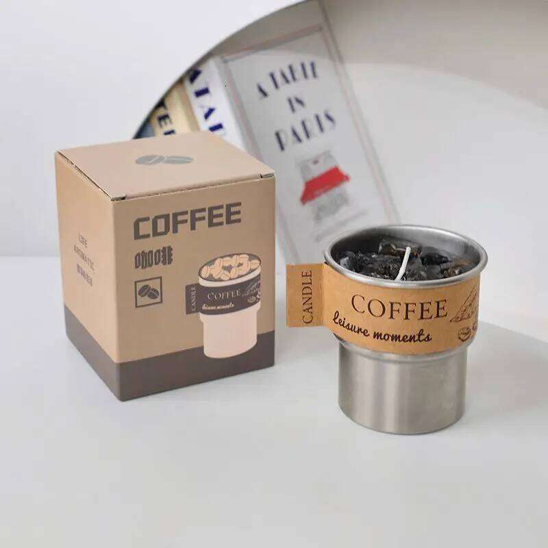 Coffee Bean Scented Candle Premium Sense Hand Atmosphere Small Gift Lasting Fragrance Simulation Modeling Cup Wax W260304 W260305