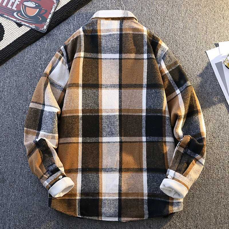 Mens Plaid Shirts Long Sleeve Soft Plaid Shirt for Men Leisure Classical Vintage Comfortable Man Clothing Plus Size M260305