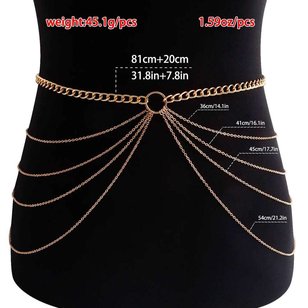 Vintage Imitation Pearl Beading Pendant Waist Belly Belt for Women Bikinis Sexy Body Chain S260304