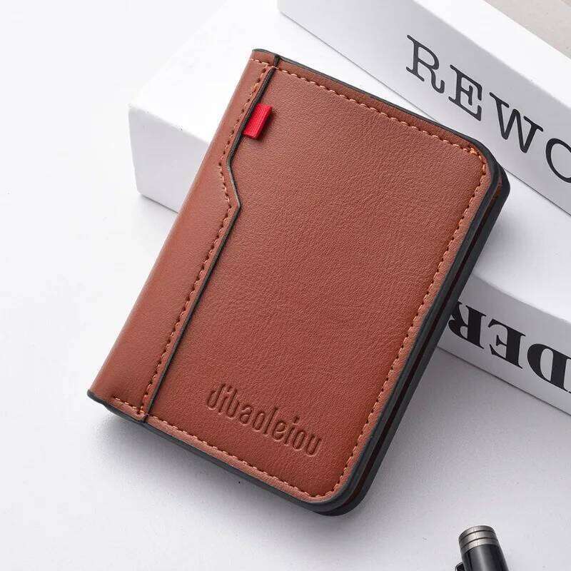 1Pc New Ultra-thin Mini Soft PU Leather Credit Card Holder Short Vertical High Quality Men's Wallet C260304