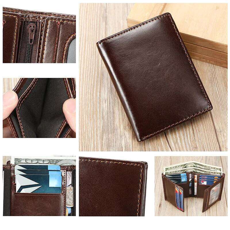 Geestock High Quality Men's Leather Short Wallet Retro Multifunctional Coin Purse Business Style Multi Card Holder Storage Clip C260304