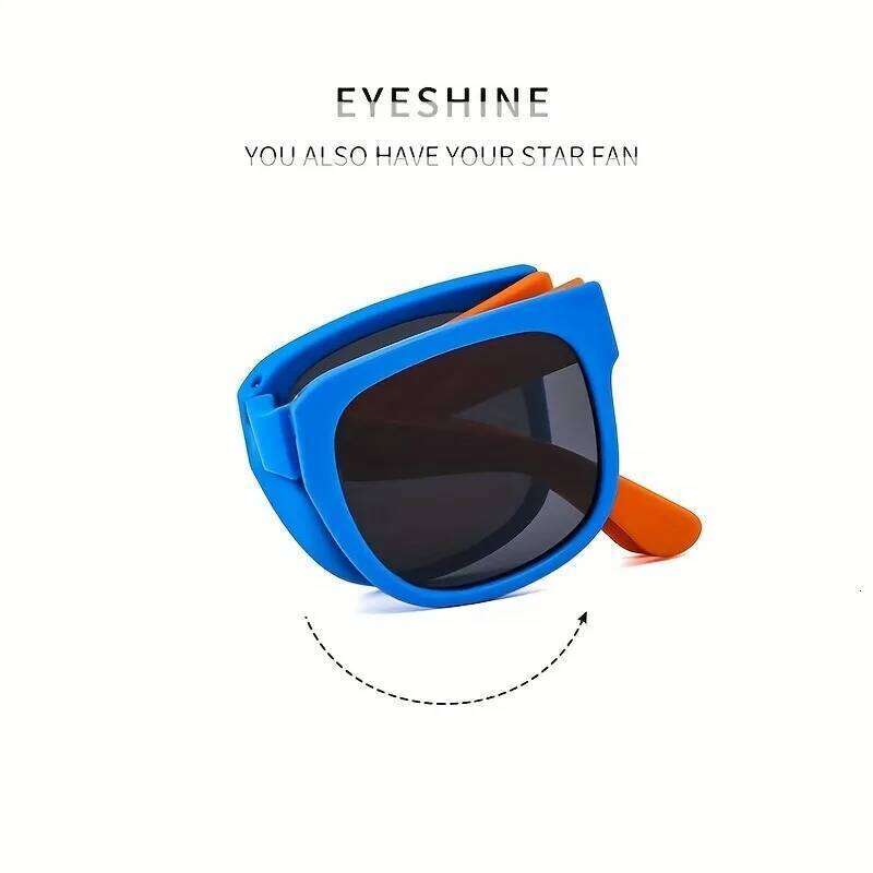 1 Pair Foldable for Boys & Girls Portable Square Frame Travel Playful Design|Durable Lenses Outdoor Glasses Z260305