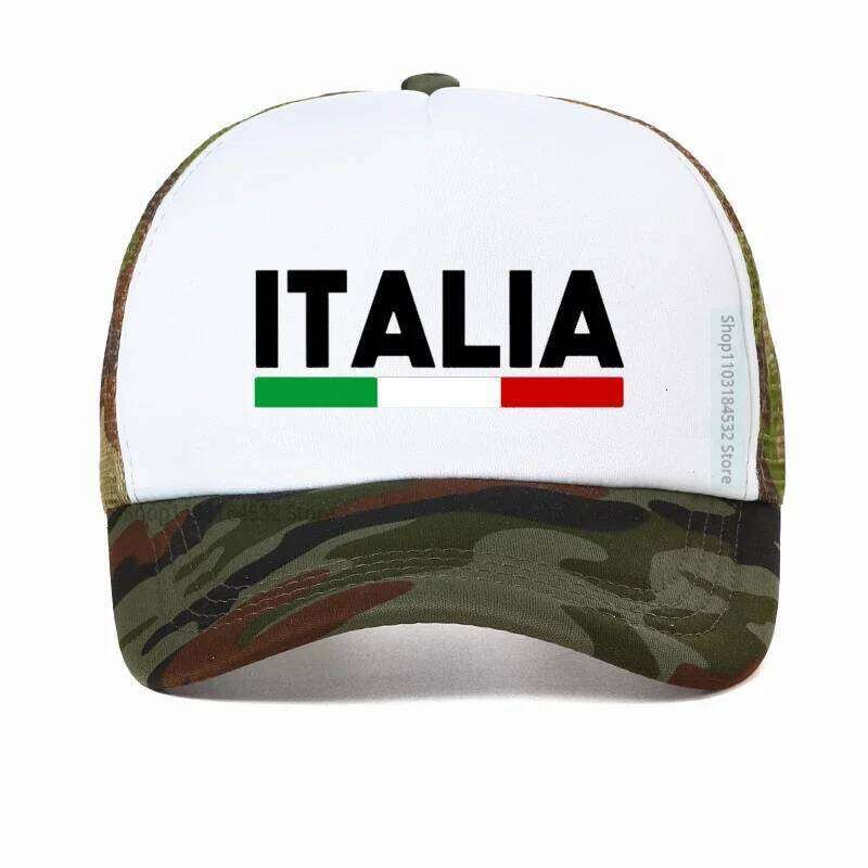 Italia Italy Italian Flag Baseball Cap Unisex Adjustable Snapback hats Classic Mesh Breathable Trucker hat Outdoor Visor caps Y260304