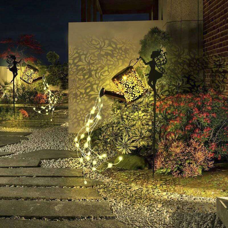 1PC Watering Can Lights Outdoor Courtyard Decorative Waterproof Hanging Solar Fairy Kettle Lamp for Garden Lawn Decor 26H0305