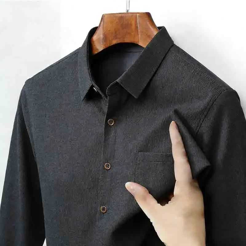 Mens Striped Long Sleeve Shirt Casual Business Style Comfortable Button Down Dress Shirt For Daily Work Party M260305