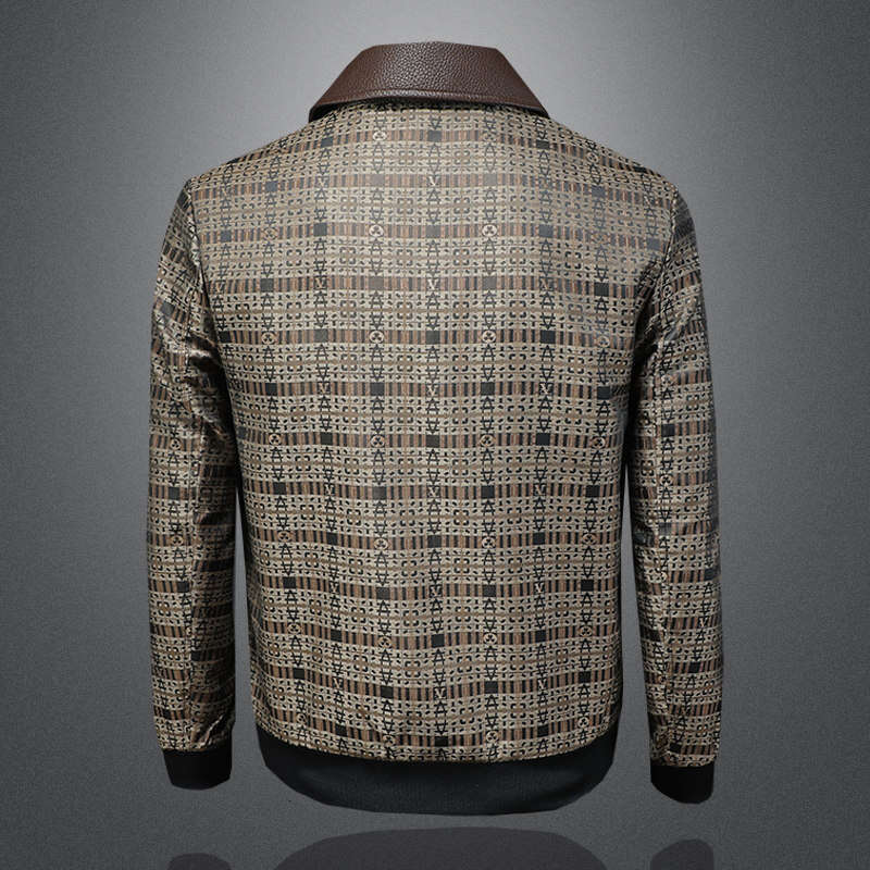 American European Trendy Brand Lapel Jacket Men's Spring And Autumn New Slim-Fit Light Luxury Fashionable High-Quality Coat Luanyun