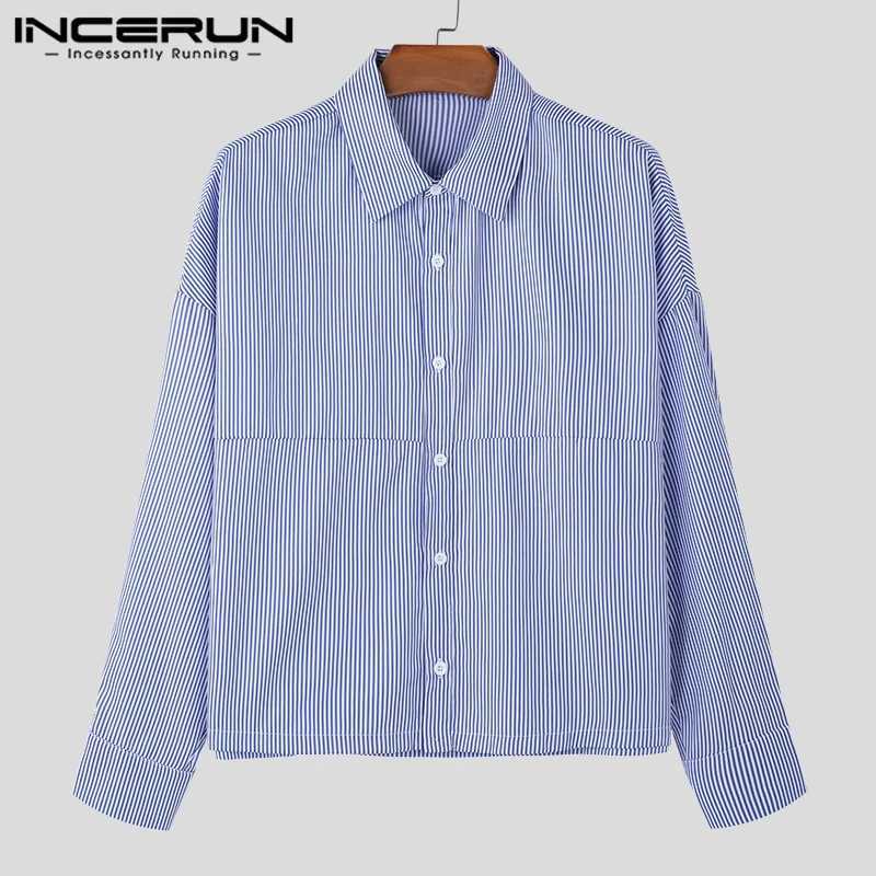 Men Striped Shirt Lapel Long SLeeve Loose Korean Style Men Clothing Streetwear 2024 Fashion Casual Male Shirts S-5XL M260305