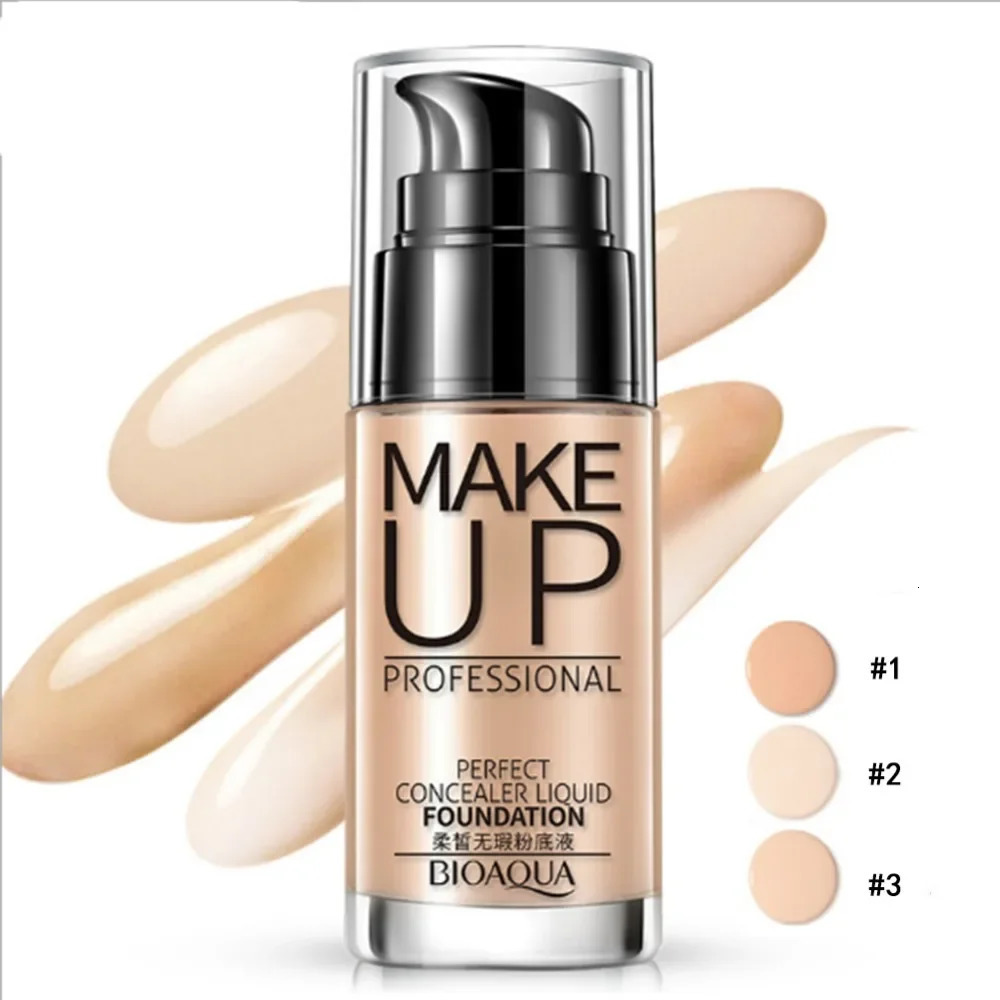 BIOAQUA Face Base Liquid Foundation Makeup Concealer Waterproof Brighten Whitening Long Lasting BB Cream Cosmetics 260305